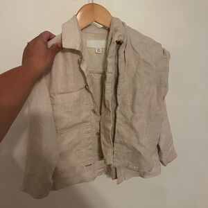 Linen Button-Up Shirt and pants set